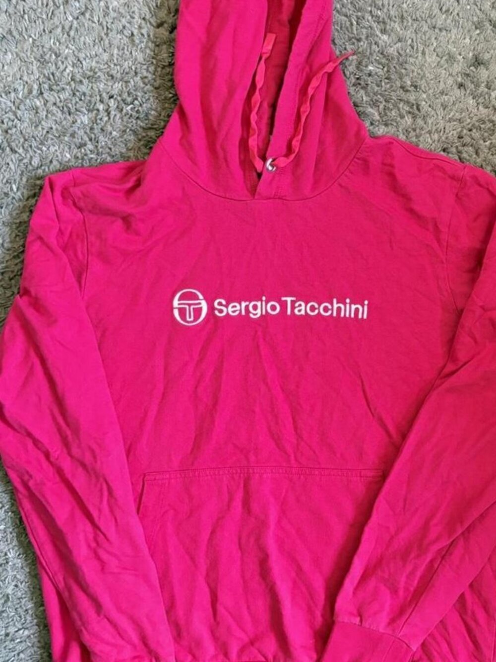 Sergio Tacchini Pink Pullover Hoodie Men's L
